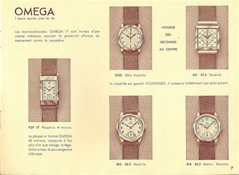 vintage Omega Watch catalogue